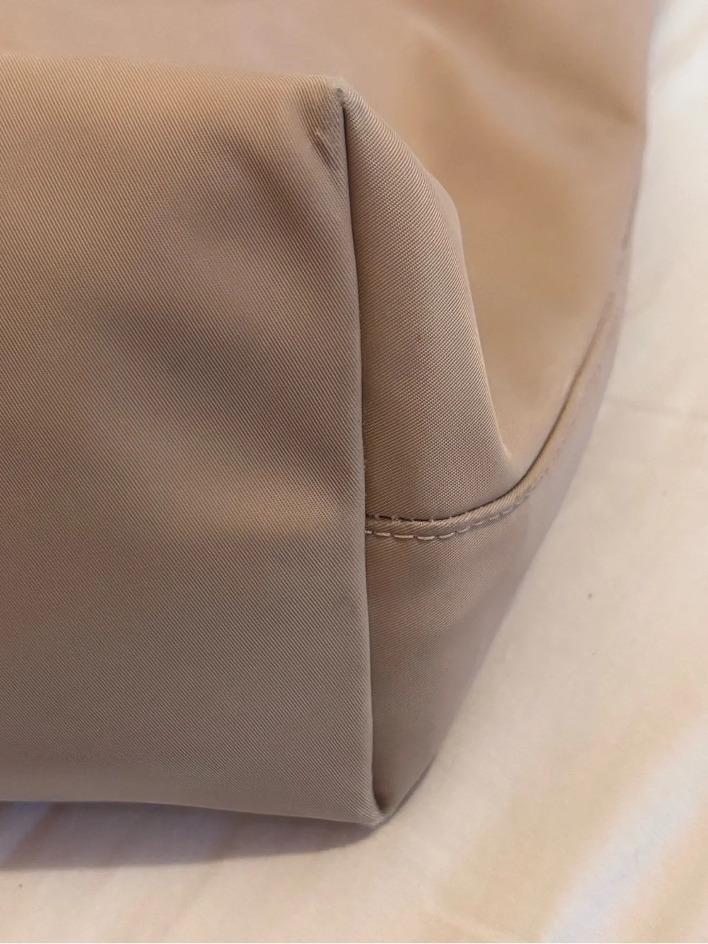 Kate Spade Tan Nylon Tote with Black Straps
